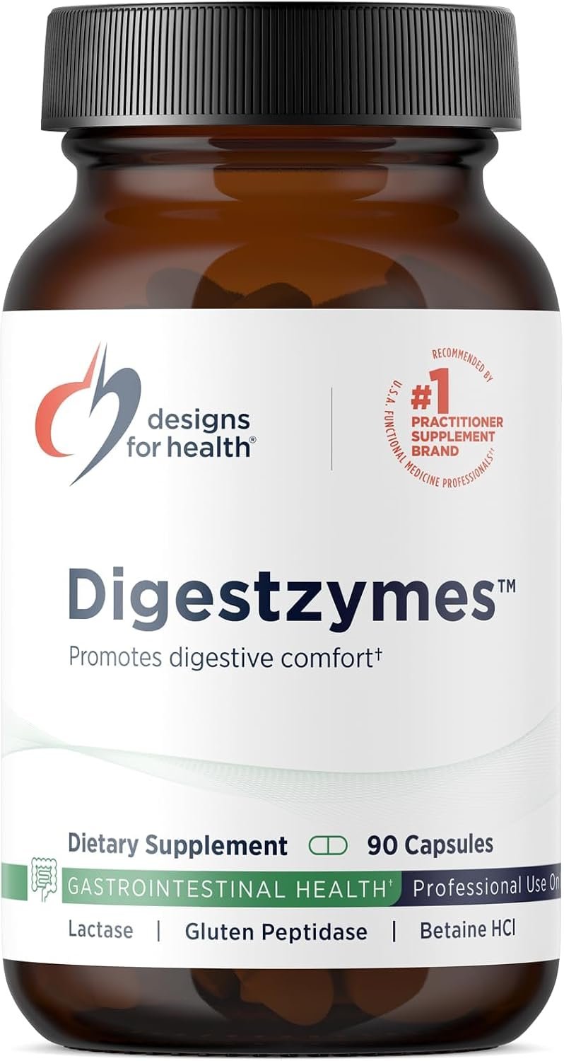Designs for Health Digestzymes, Support Gas & Bloating Relief, 90 Capsules
