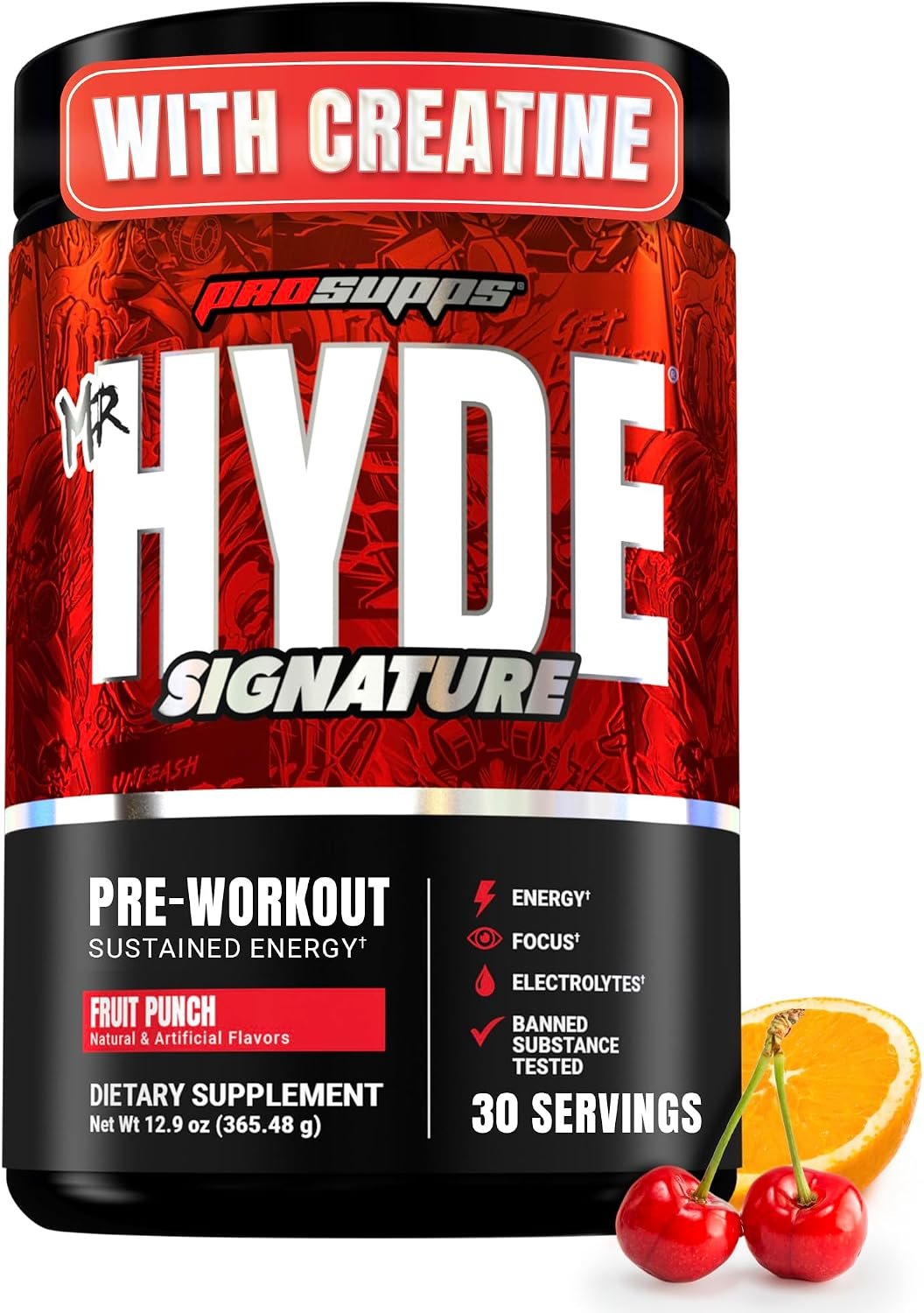 ProSupps Mr. Hyde Signature Pre Workout Powder with Creatine, Fruit Punch
