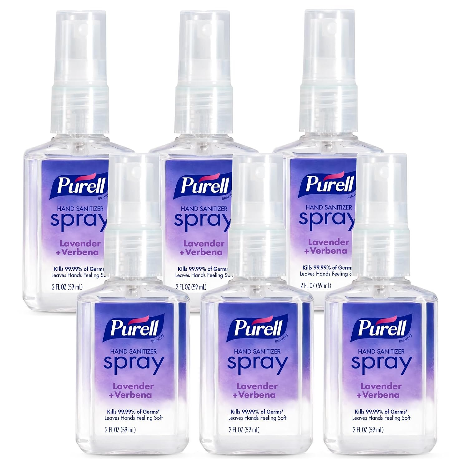 Purell Hand Sanitizer Spray Lavender, Travel Size 6ct x 2 fl oz, 2024-04-EC