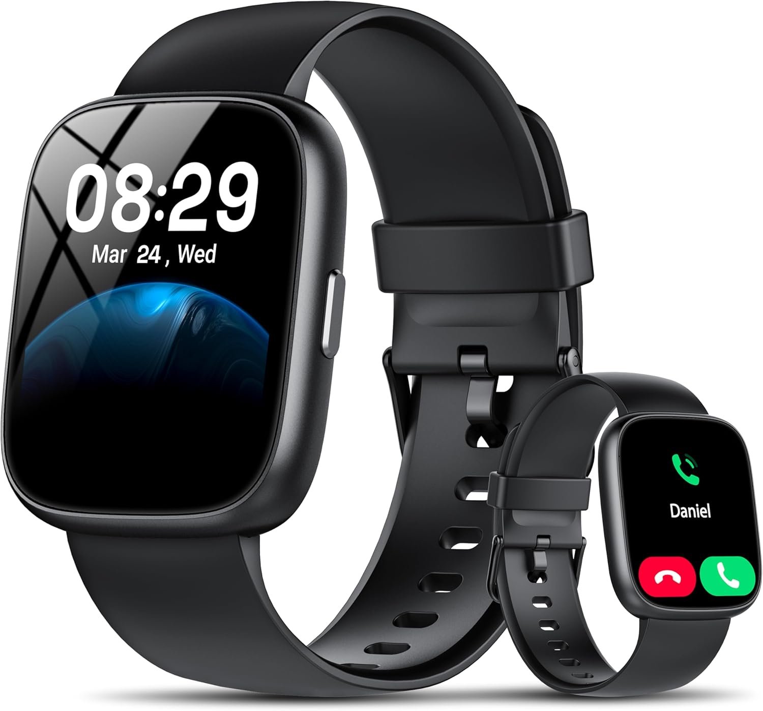 Smart Watch with Alexa Built-in, 1.83″ HD Bluetooth Calling Fitness Tracker