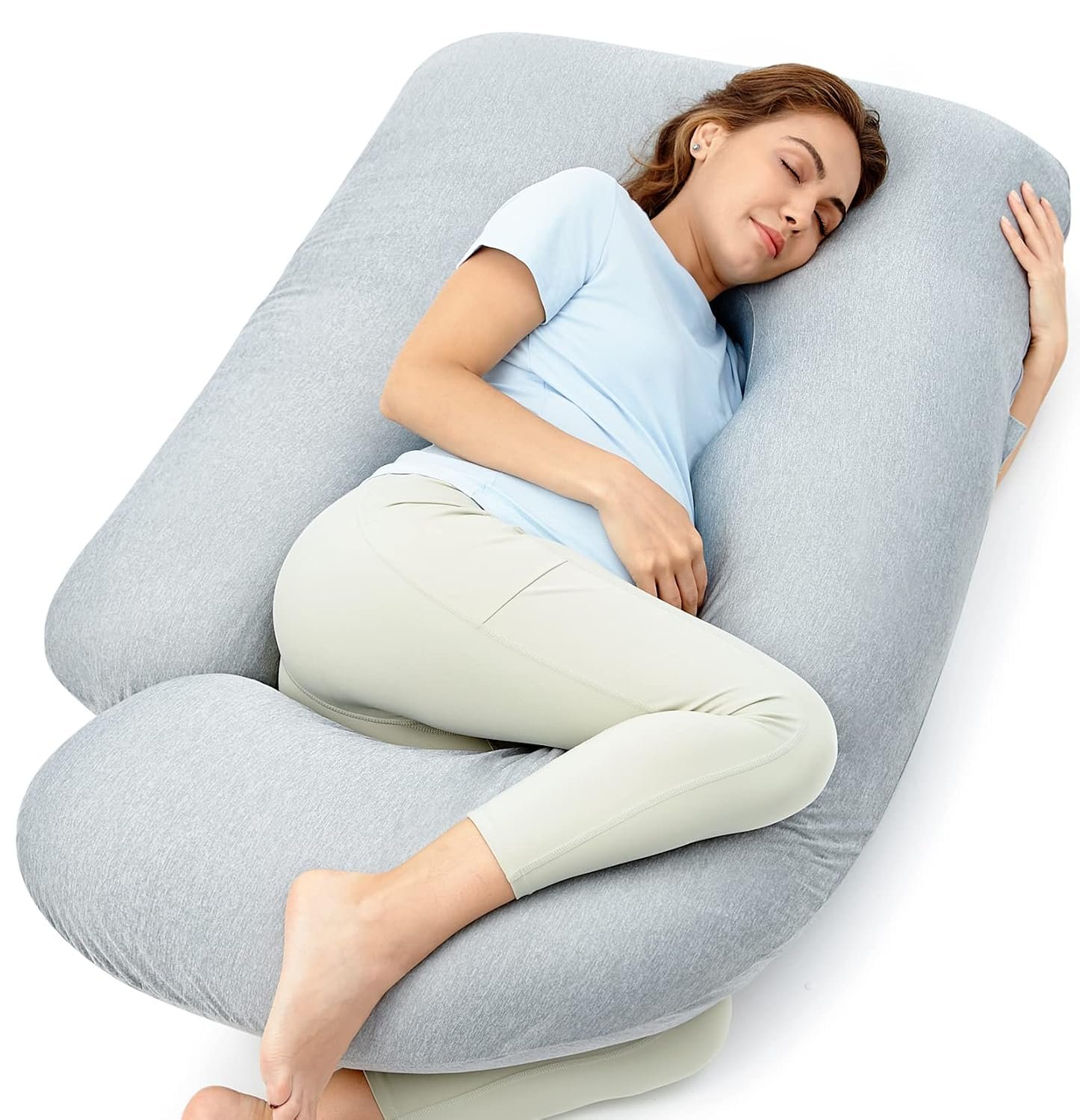 Momcozy Cooling Pregnancy Pillow – U Shaped Full Body Maternity Pillow