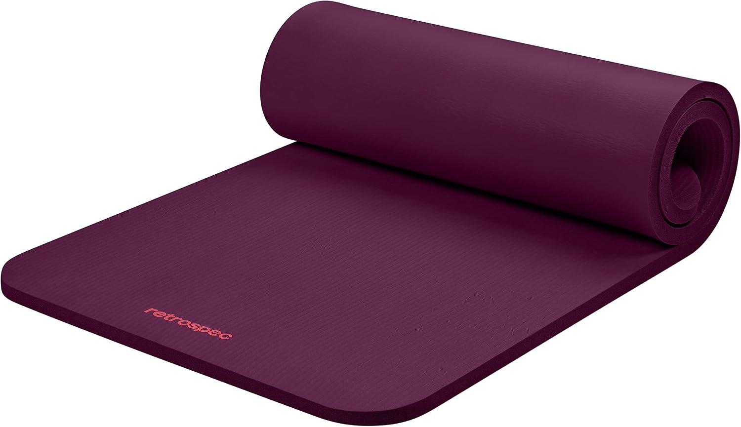 Retrospec Solana Yoga Mat 1″ Thick w/Nylon Strap for Men & Women – Non Slip Exercise Mat for Home Yoga, Pilates, Stretching, Floor & Fitness Workouts