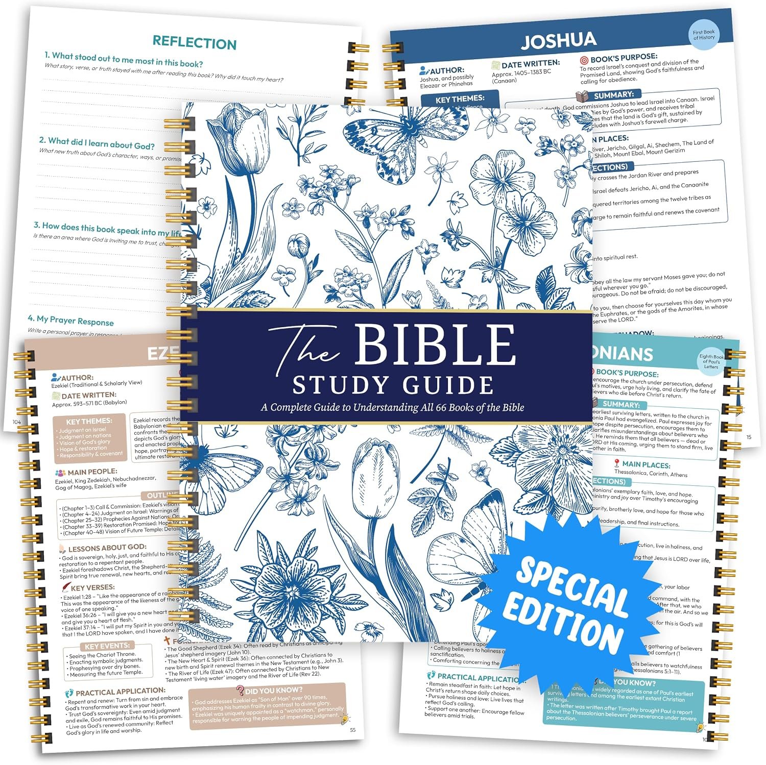 UnimaxPrint Bible Study Guides 66 Pages Journal for Women, Spiral Notebook