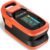 Fingertip Pulse Oximeter with Plethysmograph and Perfusion Index, include carrying case, Large OLED Digital Display Blood Oxygen Saturation Monitor Heart Rate Monitor (Color: Red-Orange)