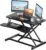 Standing Desk Converter 32 Inch, Height Adjustable Sit-Stand Workstation, Dual Monitor Riser with Wide Keyboard Tray – Office & Home Use, Black (Black)