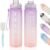 YC Kitchen 32oz Motivational Water Bottle with Straw & Carrying Strap