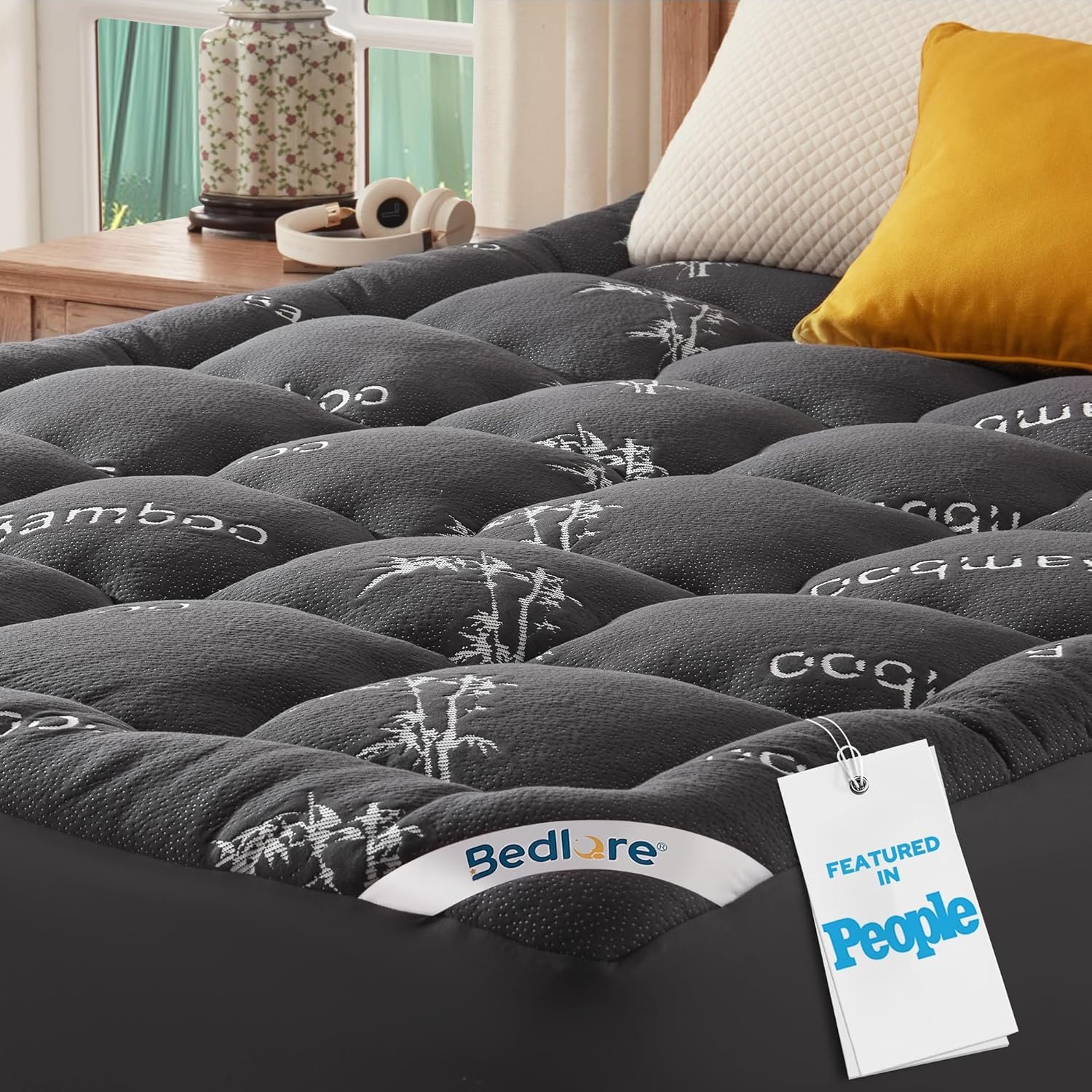 BEDLORE Full Size Mattress Topper , Pillow Top Mattress Pad