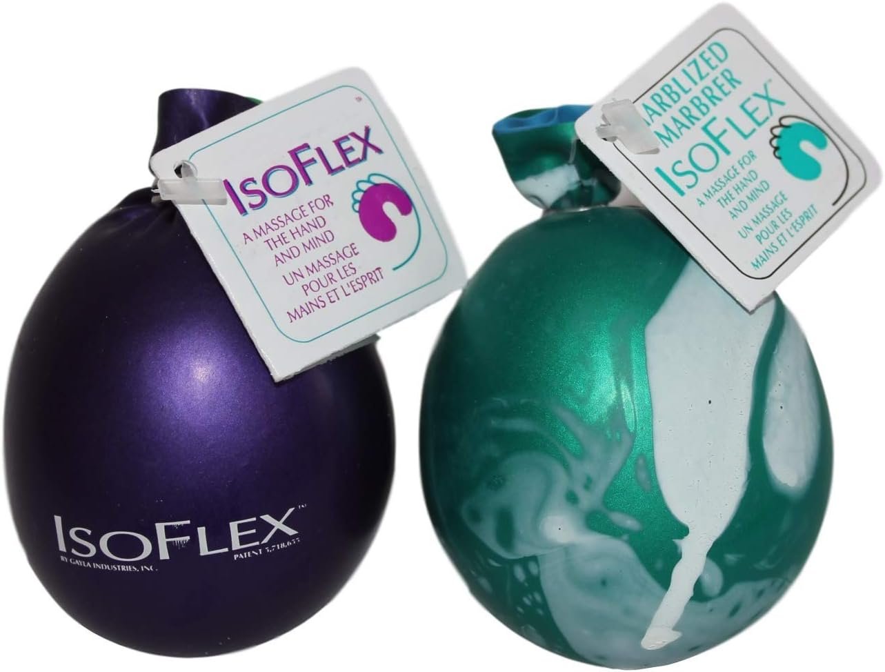Hand Therapy And Exercise Ball with an e-Book. 2 Pack – One Solid Color And One Marblized. Ideal For Stress Relief – Hand and Wrist Exercise for ADD/ADHD – For All Ages (Assorted Colors)