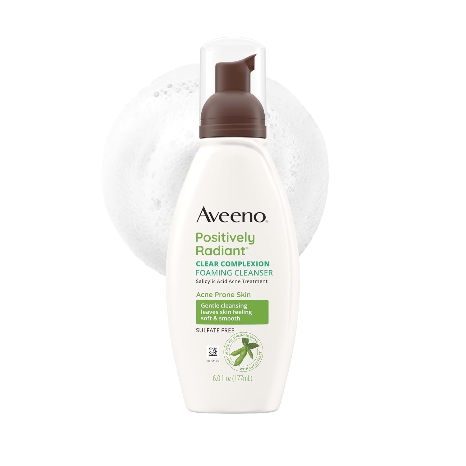 Aveeno Positively Radiant Clear Complexion Foaming Face Cleanser, 6 fl. oz