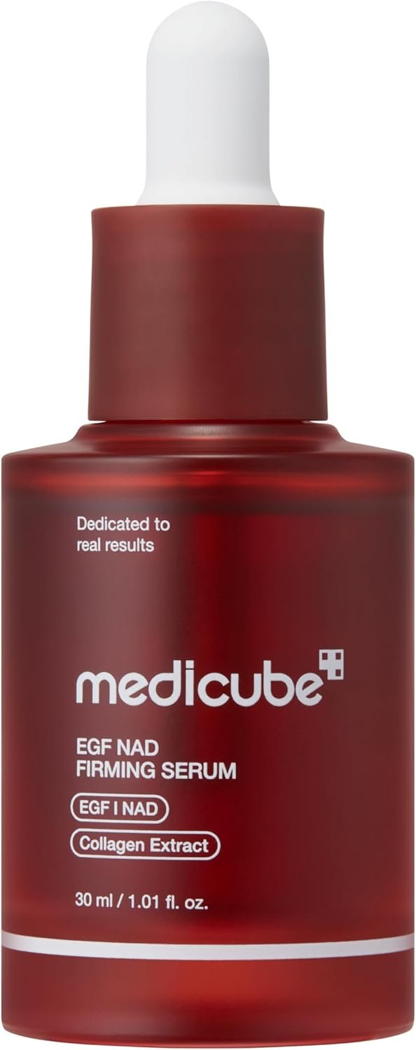 medicube NAD EGF Firming Serum for Face & Neck | Anti-Aging Serum with EGF Peptide, NAD & Collagen – Wrinkle Appearance, Elasticity & Pore Care, Korean Skincare, 1.01 fl.oz