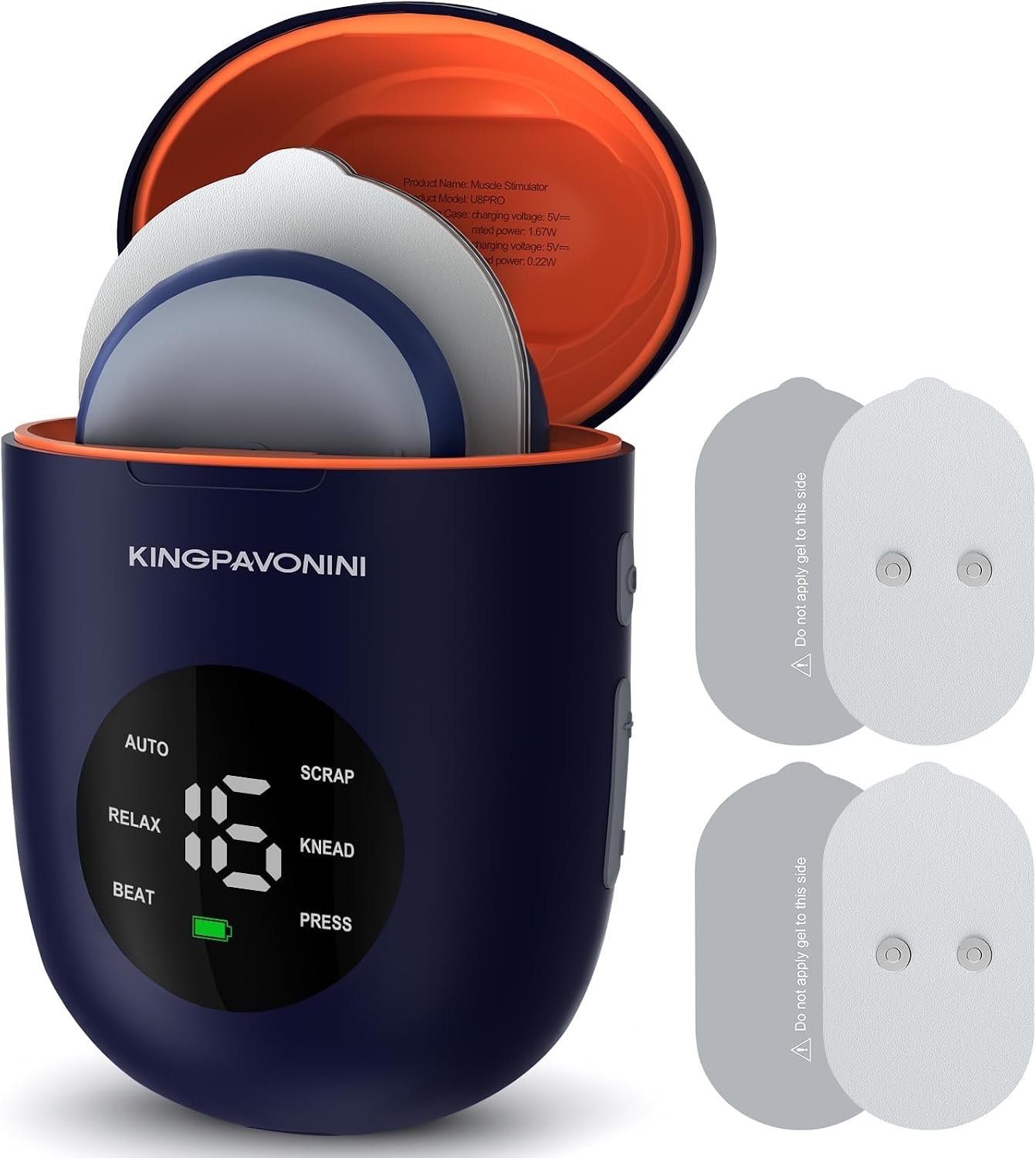 KingPavonini Wireless TENS Unit Muscle Stimulator, Pain Relief, Model U8PRO