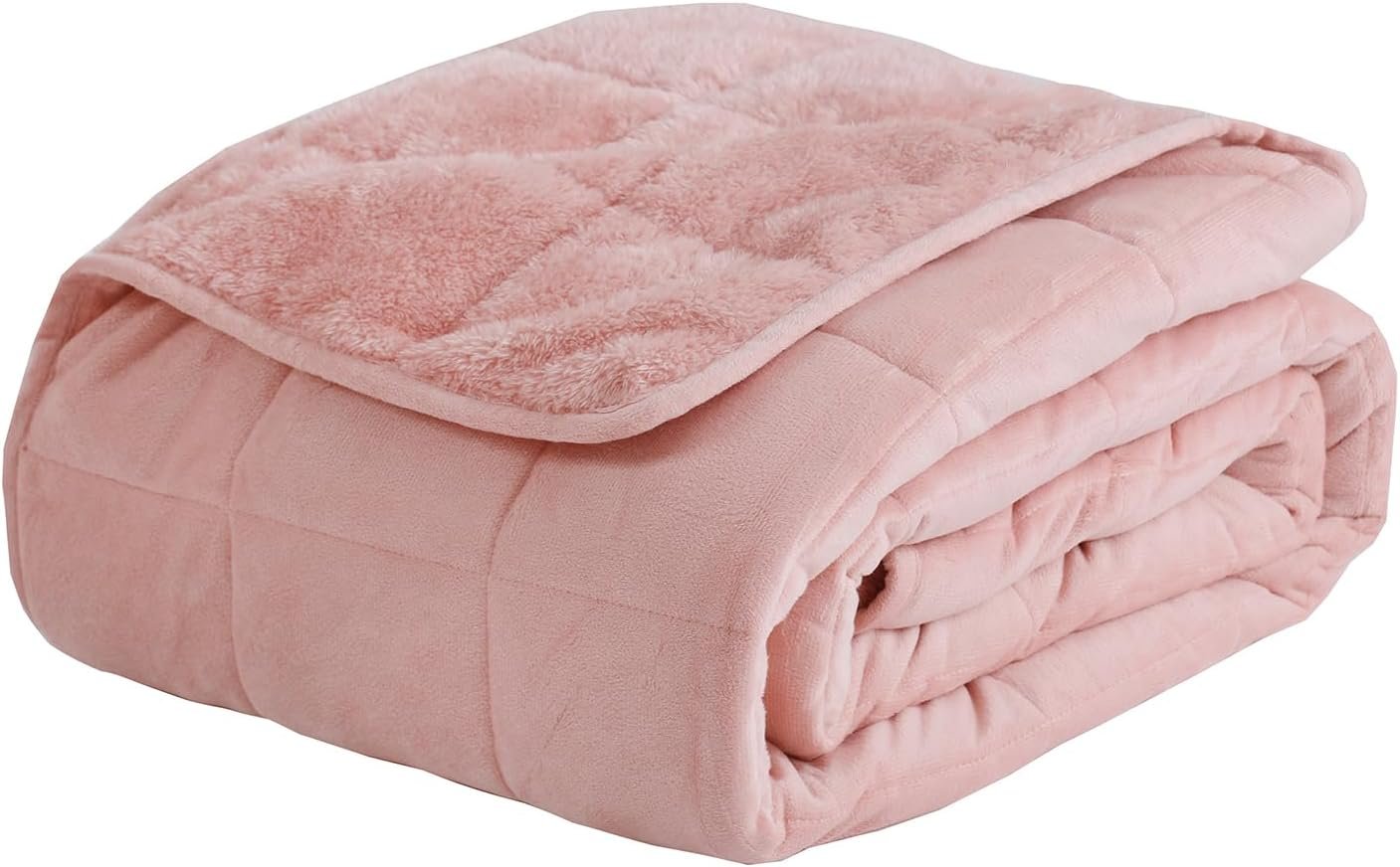 Weighted Blanket, Plush Fleece Blanket Ultra Soft – Fluffy Cozy Throw for Bed Couch Sofa, Warm Fuzzy Blanket for Adults (Pink, 60″x80″ 20 lbs)