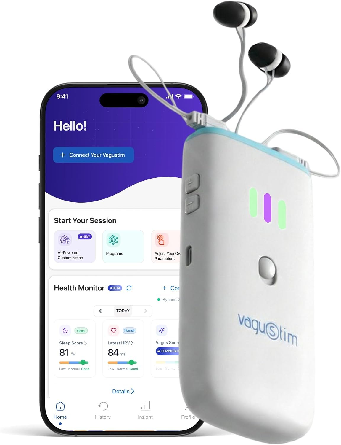 V2 Essential Pack | Reduce Stress,Improve Sleep Quality,Support Digestion & Boost Overall Well-Being–Advanced Features with AI-Powered Customization, EMDR-Inspired Sessions and Smartwatch Integration