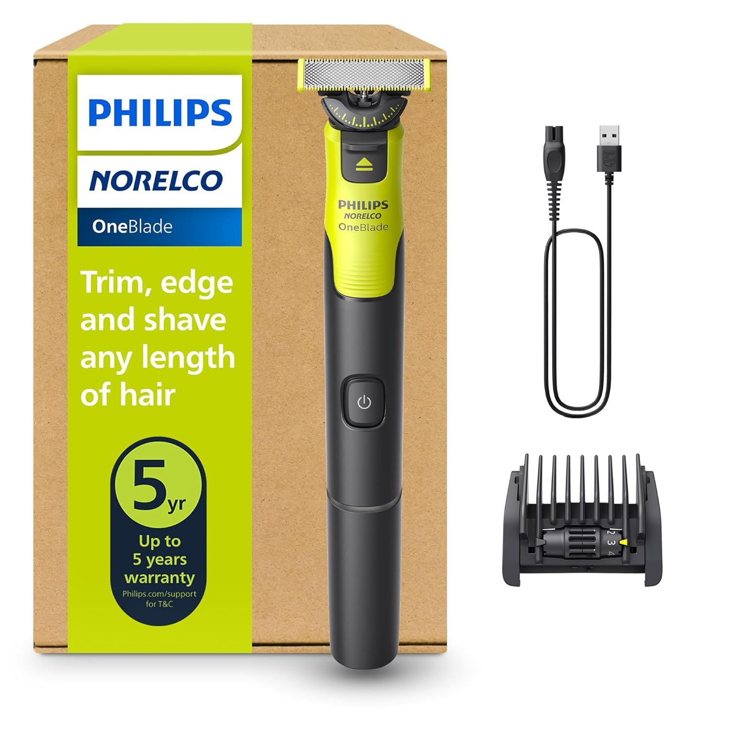 Philips Norelco OneBlade 360 Hybrid Face Trimmer & Shaver with Connectivity