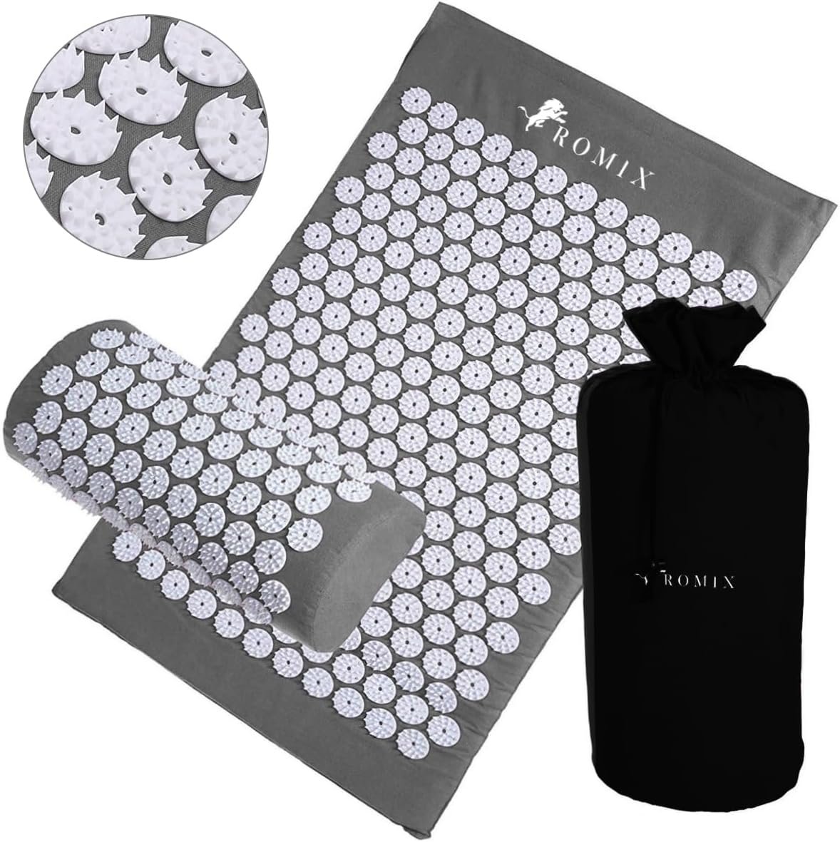 ROMIX Acupressure Mat And Pillow Set, Back Neck And Shoulder Pain Relief