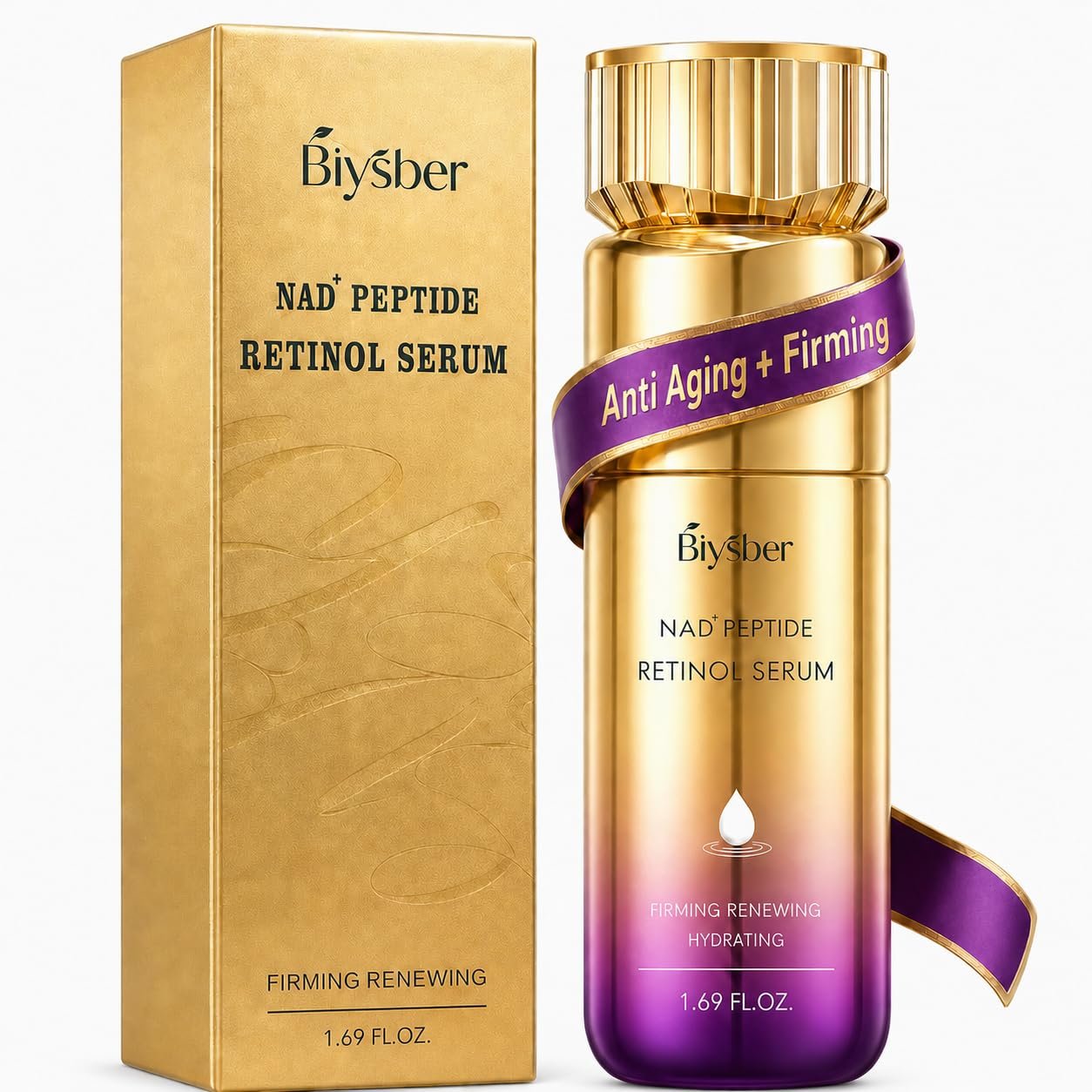 Retinol Serum for Face & Neck with Peptide & NAD+, Firming Collagen Skin Care for Fine Lines, Wrinkles & Hydration, Lightweight Daily Serum for Women & Men