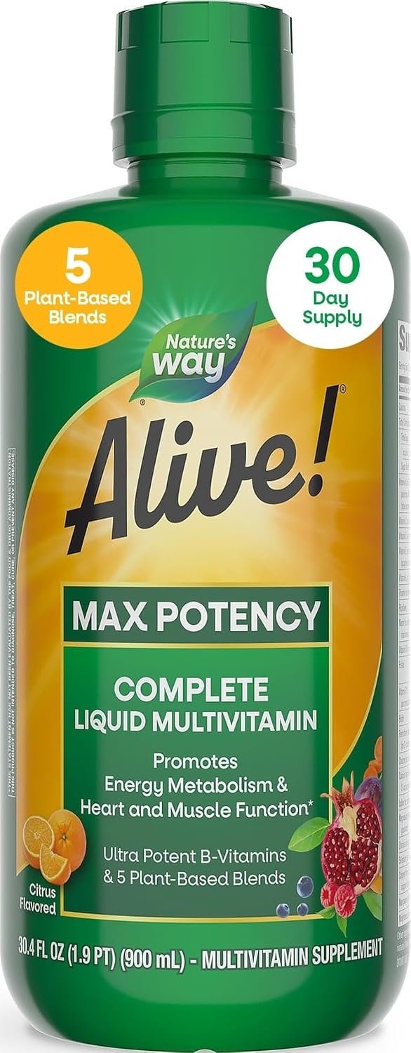 Nature’s Way Alive! Max Potency Complete Liquid Multivitamin, 30.4 Fl Oz