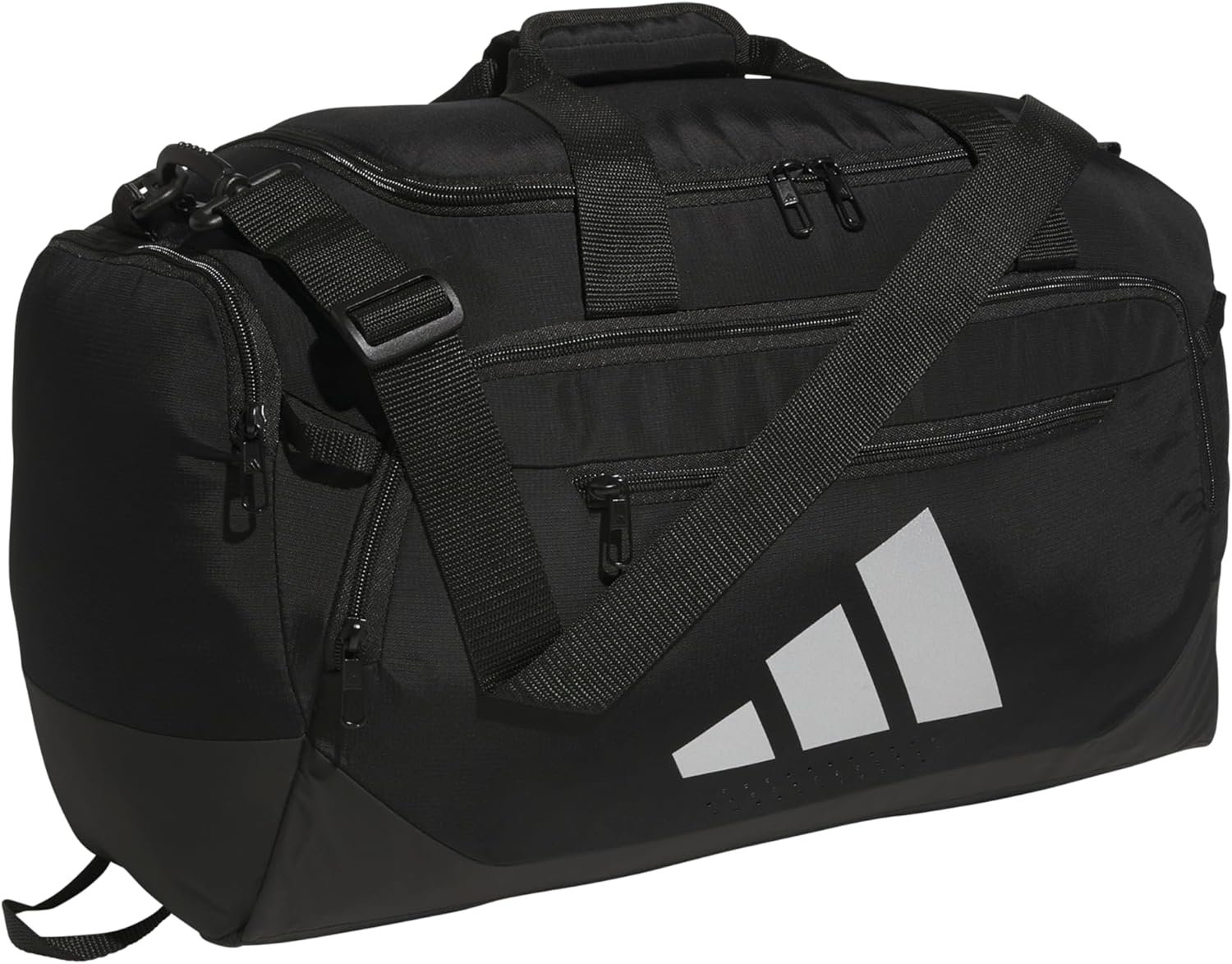 adidas Defender 5 Duffel Bag for Sports, Gym and Travel, Black/Silver Metallic, OSFA