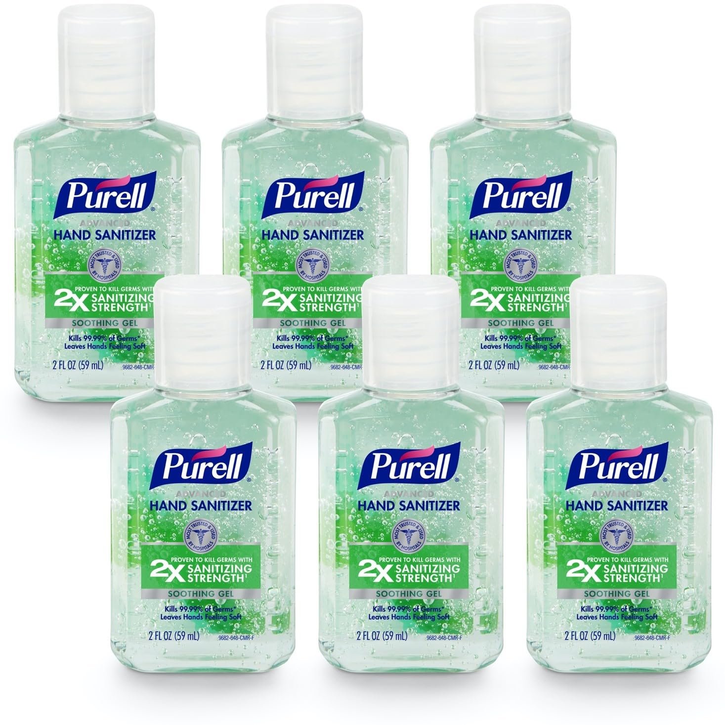 Purell Hand Sanitizer Soothing Gel Travel Bottle, 6ct x 2oz – 3156-04-EC