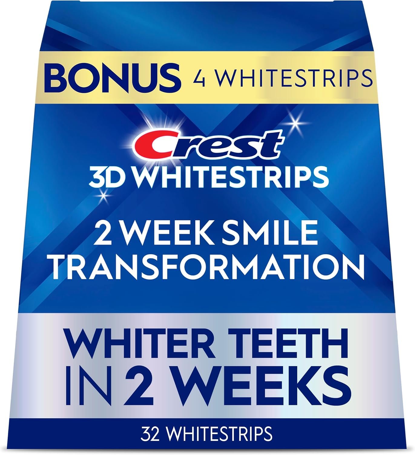 Crest Teeth Whitening Strips, Crest 3D Whitestrips 2 Week Smile Transformation, Enamel Safe Teeth Whitening Kit, 16 Treatments (32 Strips), Whiter Teeth in 2 Weeks, 11 Levels Whiter