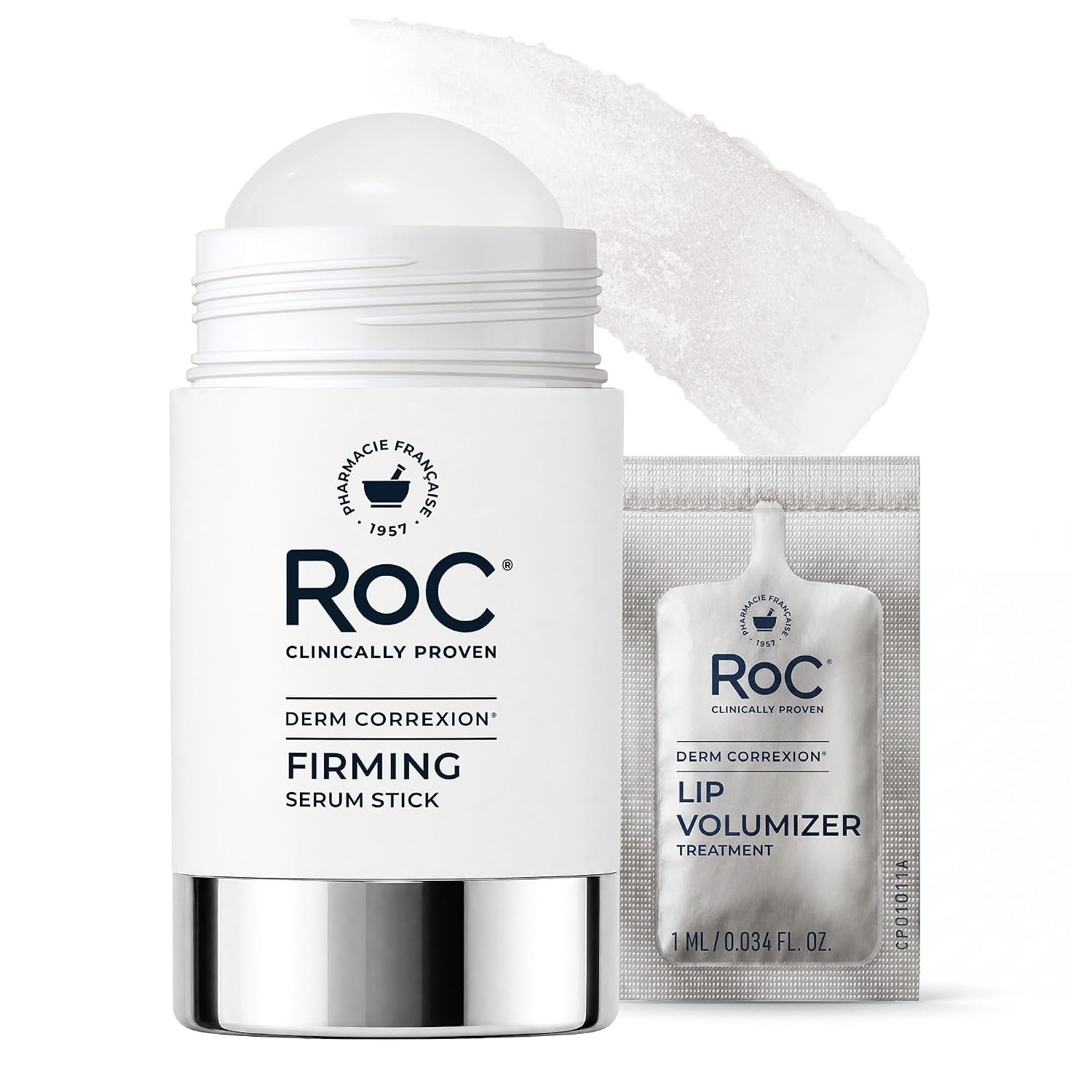 RoC Derm Correxion Retinol Firming Serum Stick with Antioxidants to Visibly Tighten and Firm Wrinkles and Laugh Lines For Men and Women + Retinol Eye Cream Packette, 1.0 oz (Packaging May Vary)