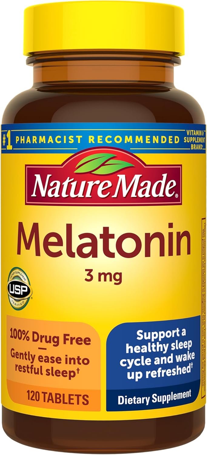 Nature Made Melatonin 3mg Sleep Aids for Adults, 120 Tablets