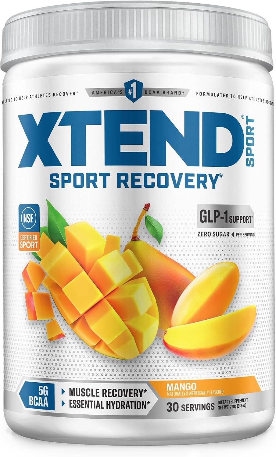Xtend Sport BCAA Powder for Recovery, Mango, 30 Servings
