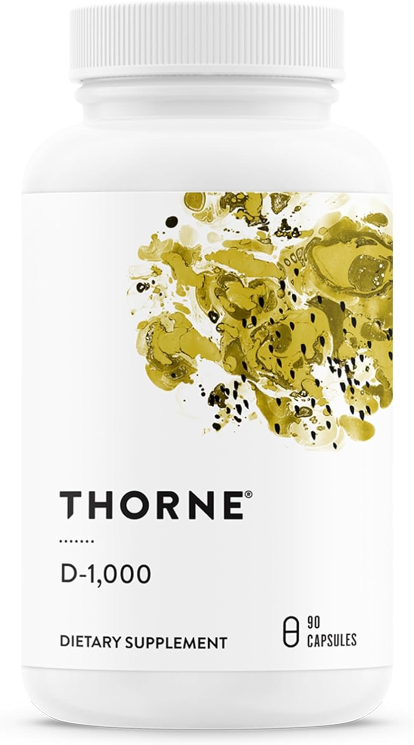 THORNE Vitamin D-1,000, Vitamin D3 Supplement, 1,000 IU, 90 Capsules
