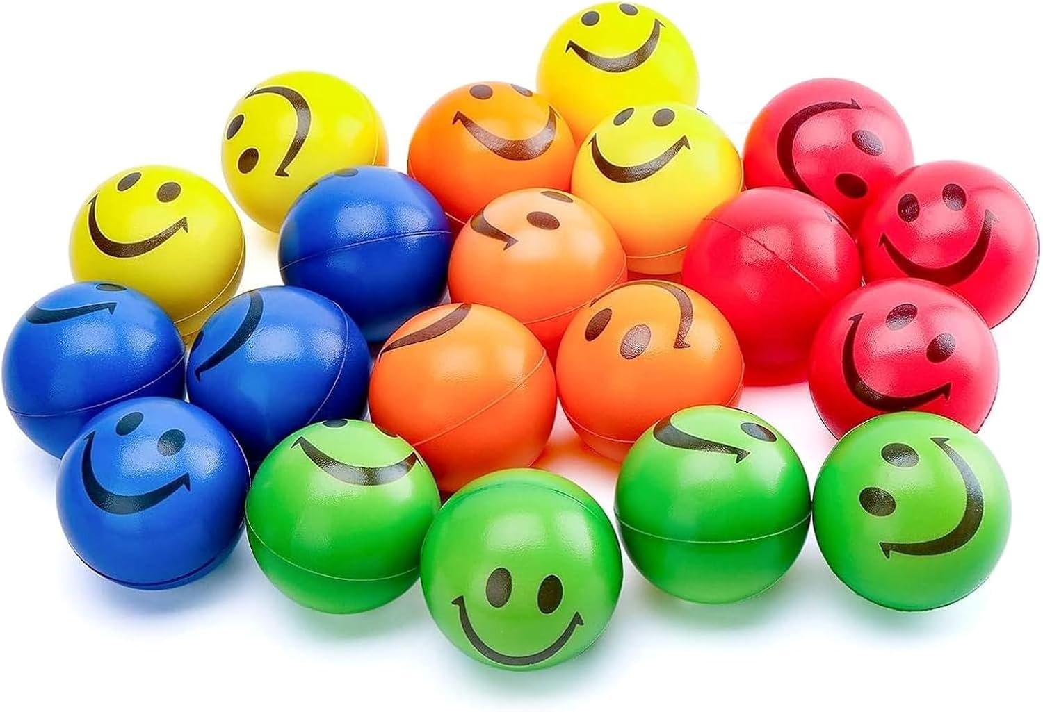 LOVESTOWN 20PCS Stress Balls, Squeeze Toys Smile Face Sensory Fidget Toys
