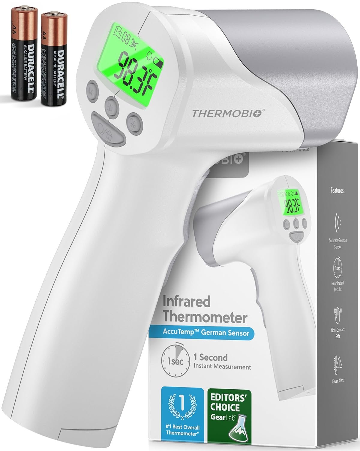 Medical Grade FSA-HSA Eligible Heavy Duty Touchless Infrared Forehead Thermometer, for Adults & Baby Digital Thermometer Gun, 1s Instant Results