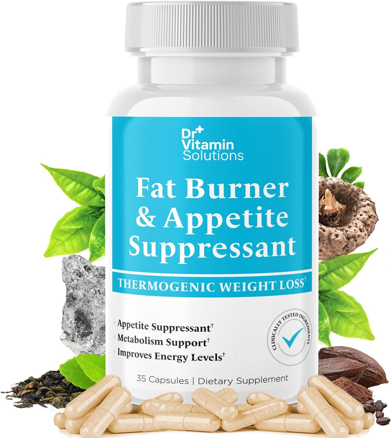 Fat Burner & Appetite Suppressant – Weight Loss Diet Aid for Women & Men