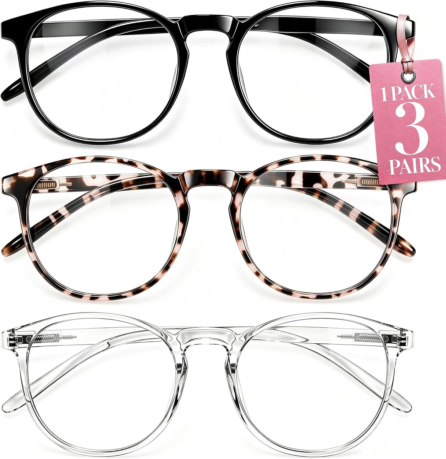 IBOANN Blue Light Blocking Glasses for Women – 3 Pack