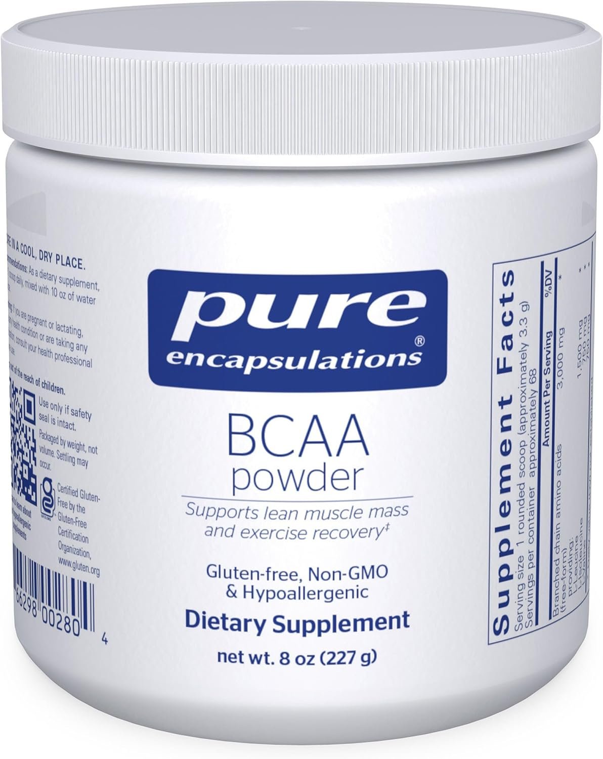 Pure Encapsulations BCAA Powder, 8 Ounces