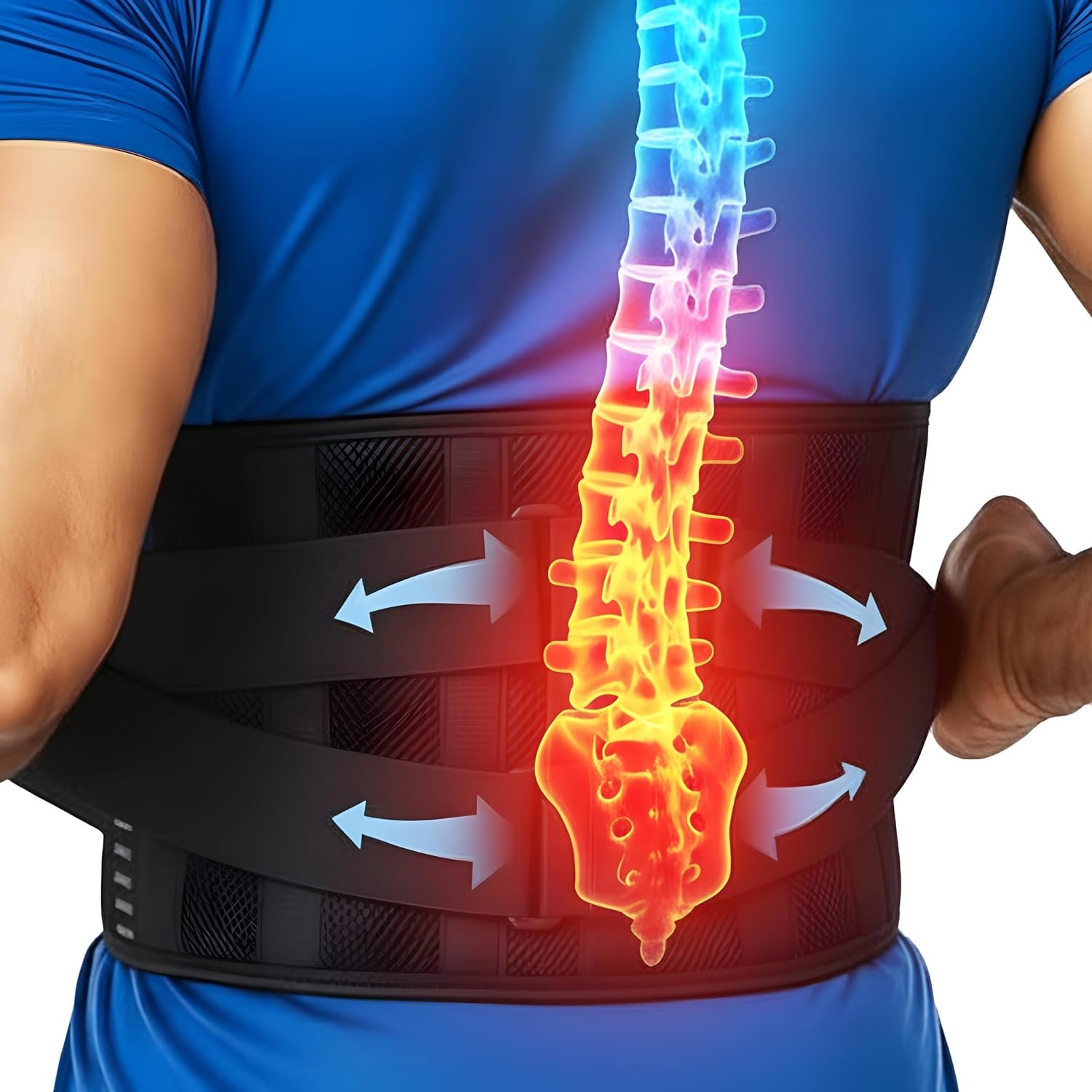benoo Back Brace Belt, Men & Women Lower Back Pain Relief (Medium 33-37.9″)