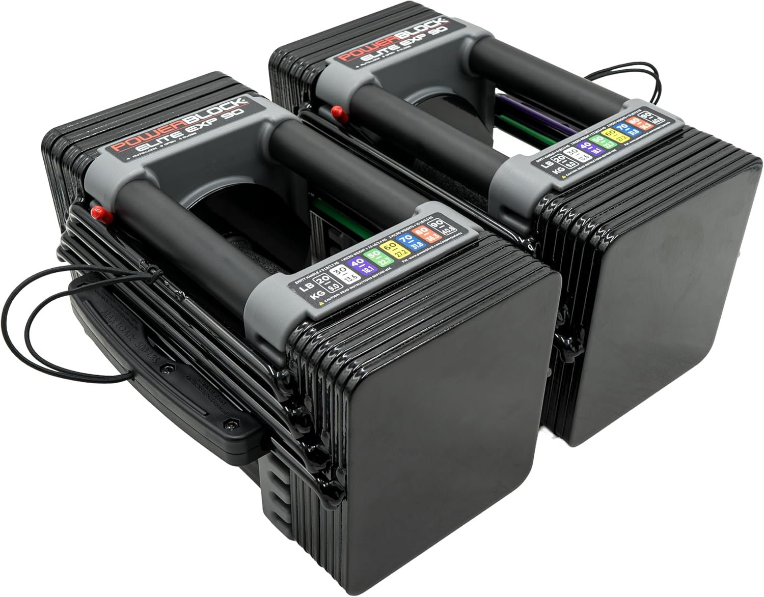 PowerBlock Elite EXP Adjustable Dumbbells, Sold in Pairs, Stage 1, 5-50 lb.