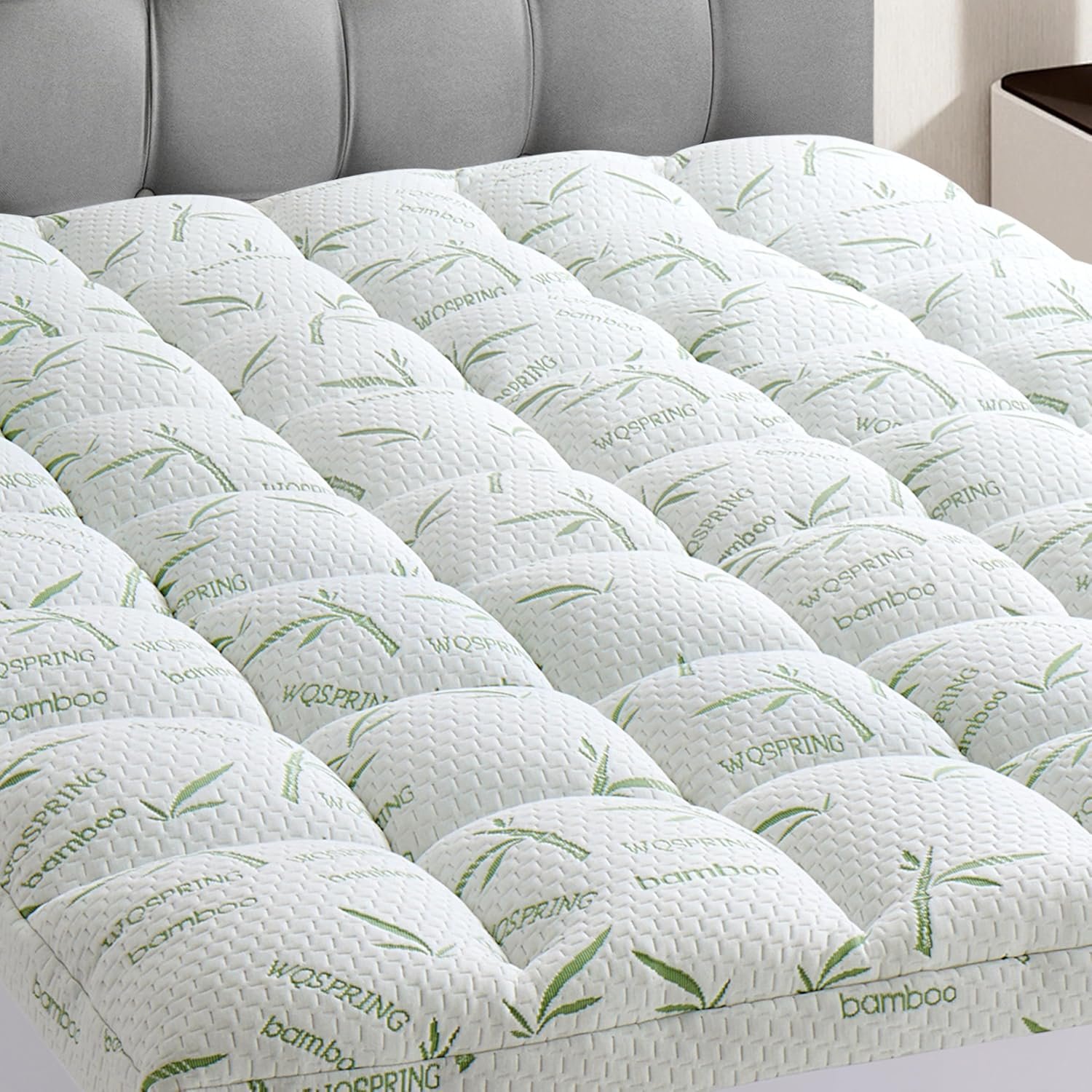 4 Inch Mattress Topper Queen Size Memory Foam Bamboo Pillow Top Back Pain