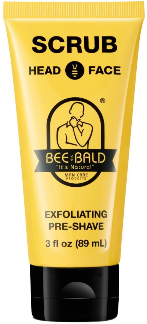 Bee Bald SCRUB Scalp Exfoliator for Men, Head Pre Shave Exfoliant, 3 fl oz