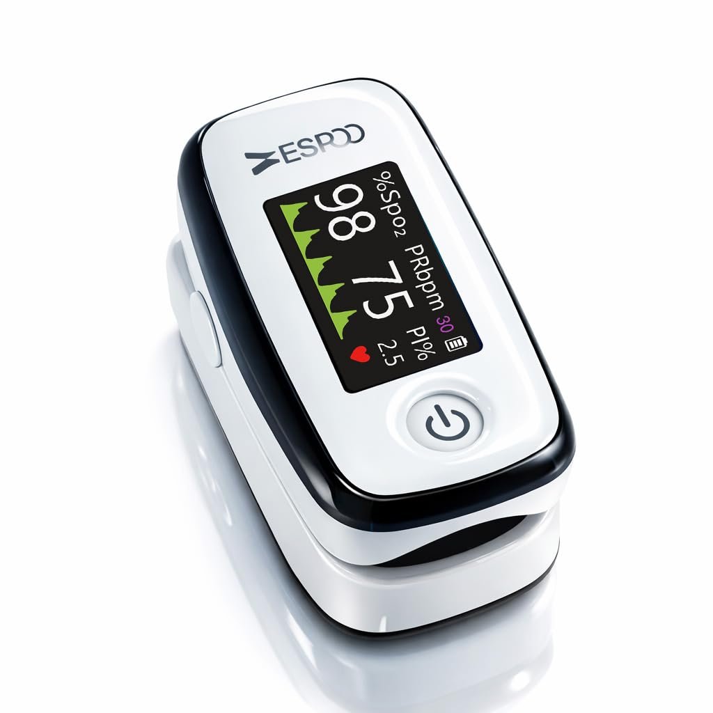 Pulse Oximeter with 20 Memories, Oxygen Monitor Fingertip 4 Colors TFT, Alarm and Brigthness Adjustable