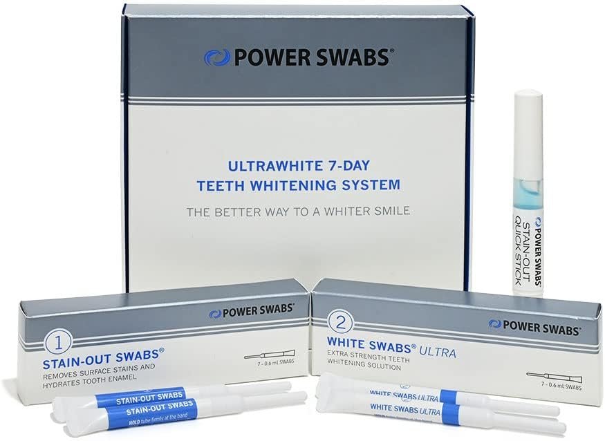 Power Swabs 7-Day Teeth Whitening Kit – Easy 5-Minute At-Home Use