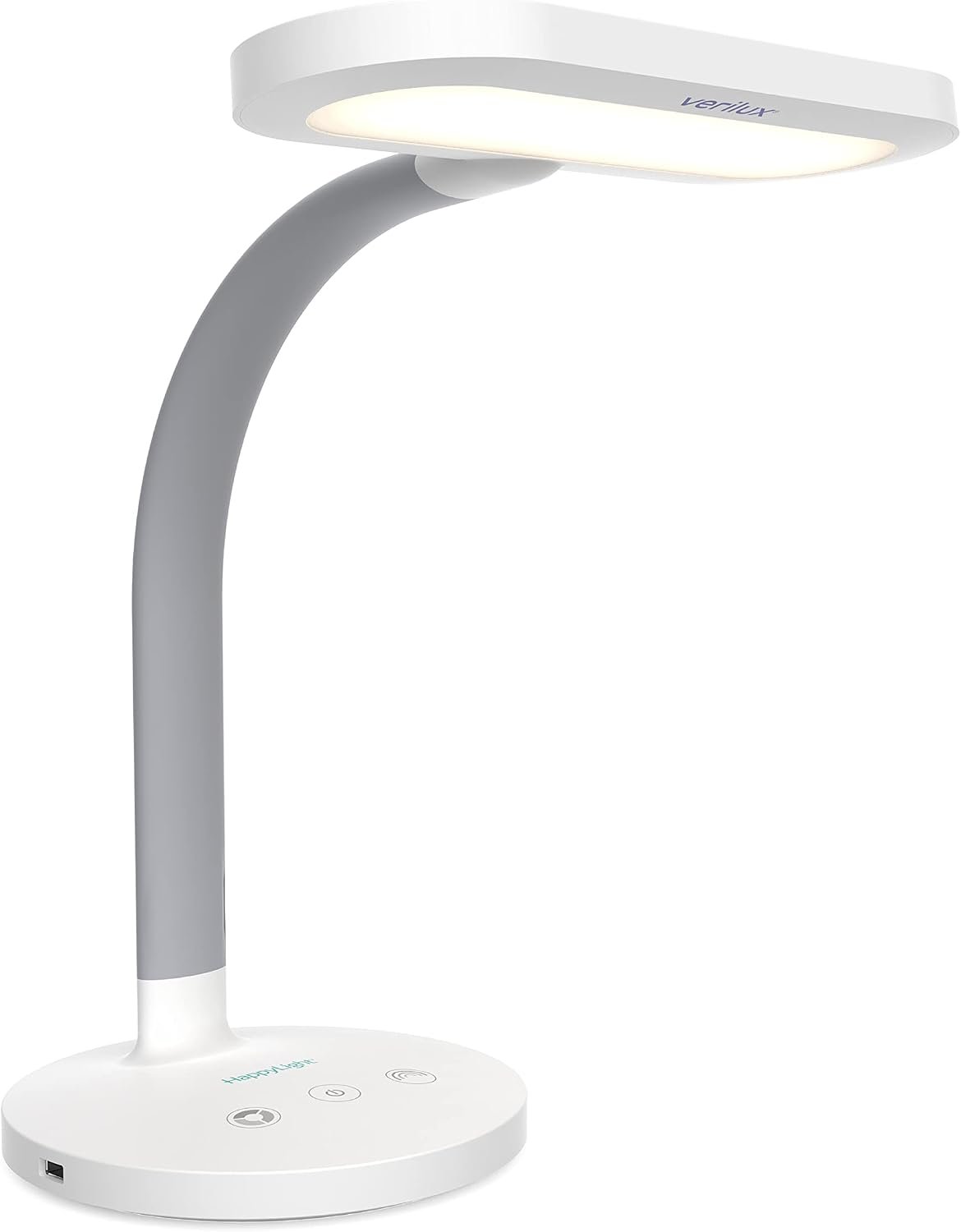 Verilux HappyLight Duo 2-in-1 Light Therapy & Task Desk Lamp, UV-Free LED