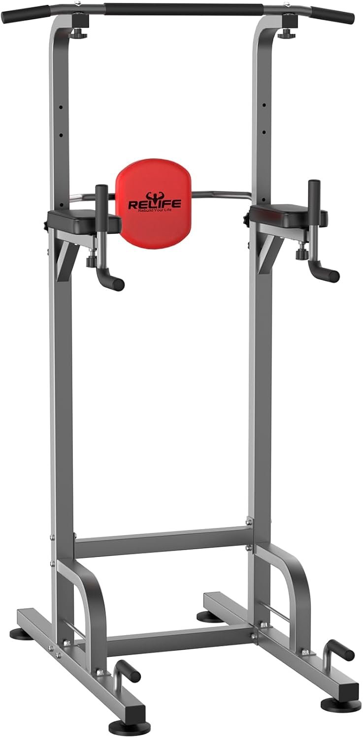 RELIFE REBUILD YOUR LIFE Pull Up Bar Free Standing Power Tower for Home Gym