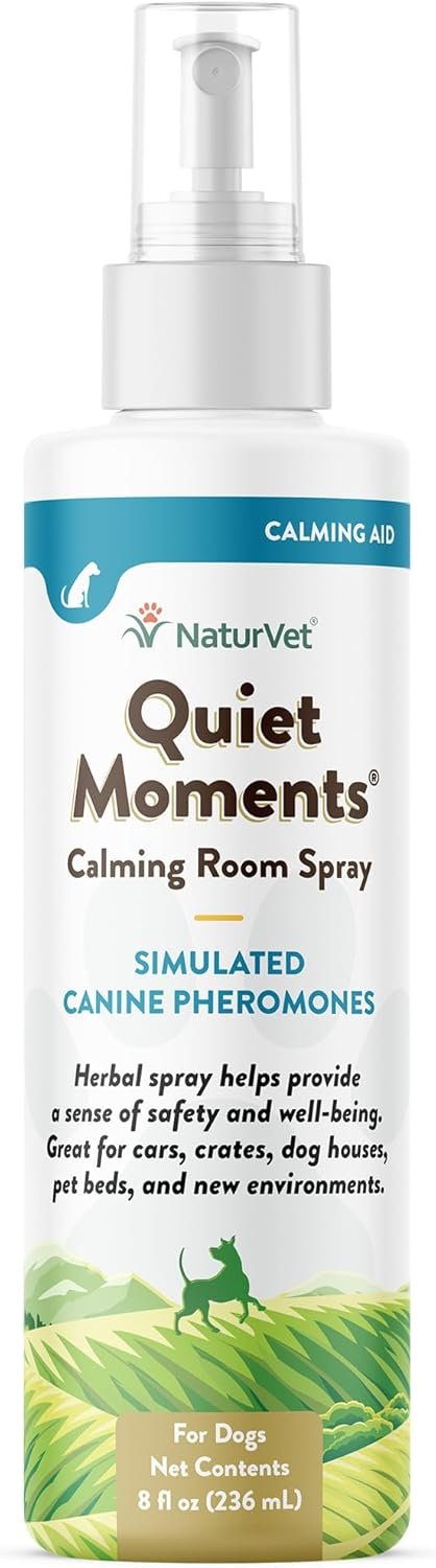 NaturVet Quiet Moments Herbal Calming Room Spray Dog Supplement – 8 oz