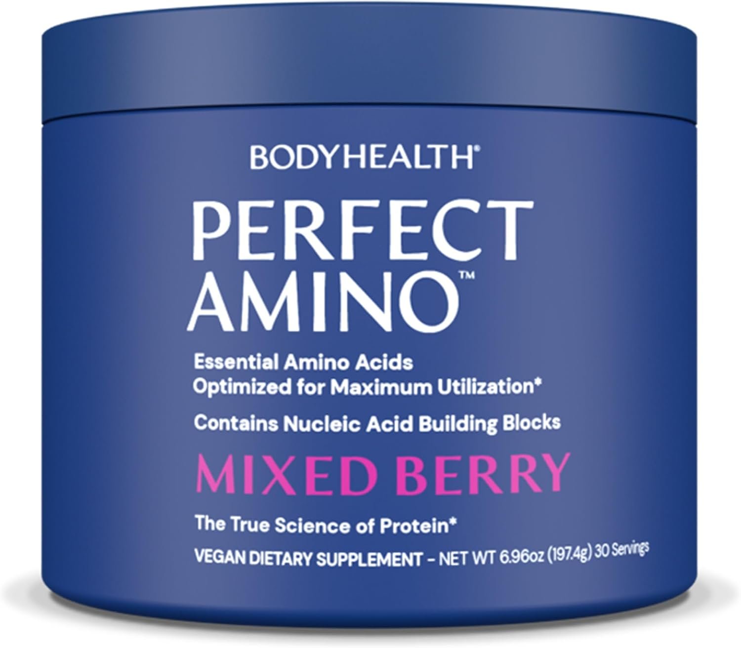 BodyHealth PerfectAmino Powder – BCAA and EAA Powder for Pre and Post Workout – Amino Acid Energy Drink for Men and Women to Support Lean Muscle and Recovery – Mixed Berry – 30 Servings