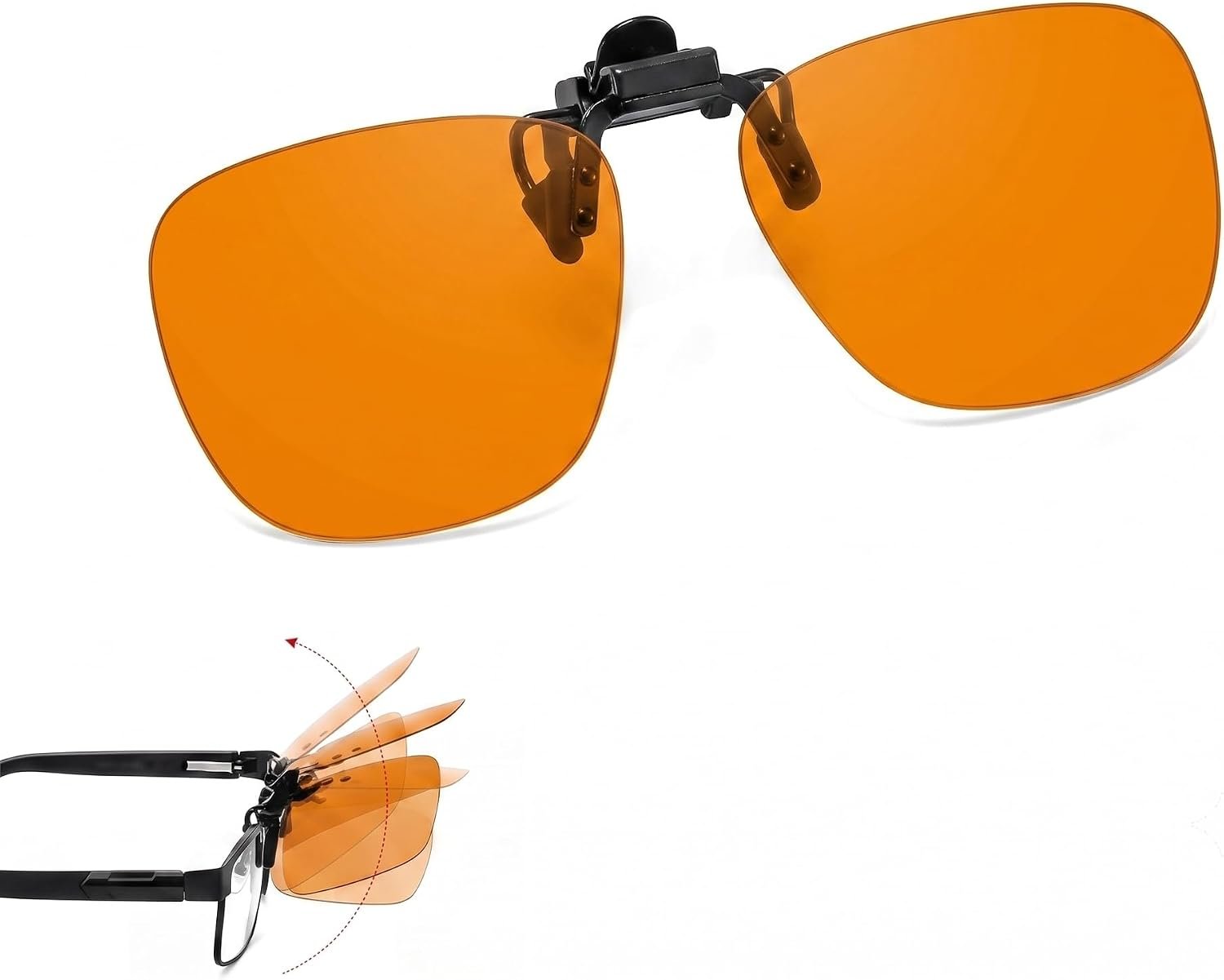 OptiCraft Clip On Blue Light Blocking Glasses Flip Up Lightweight Amber