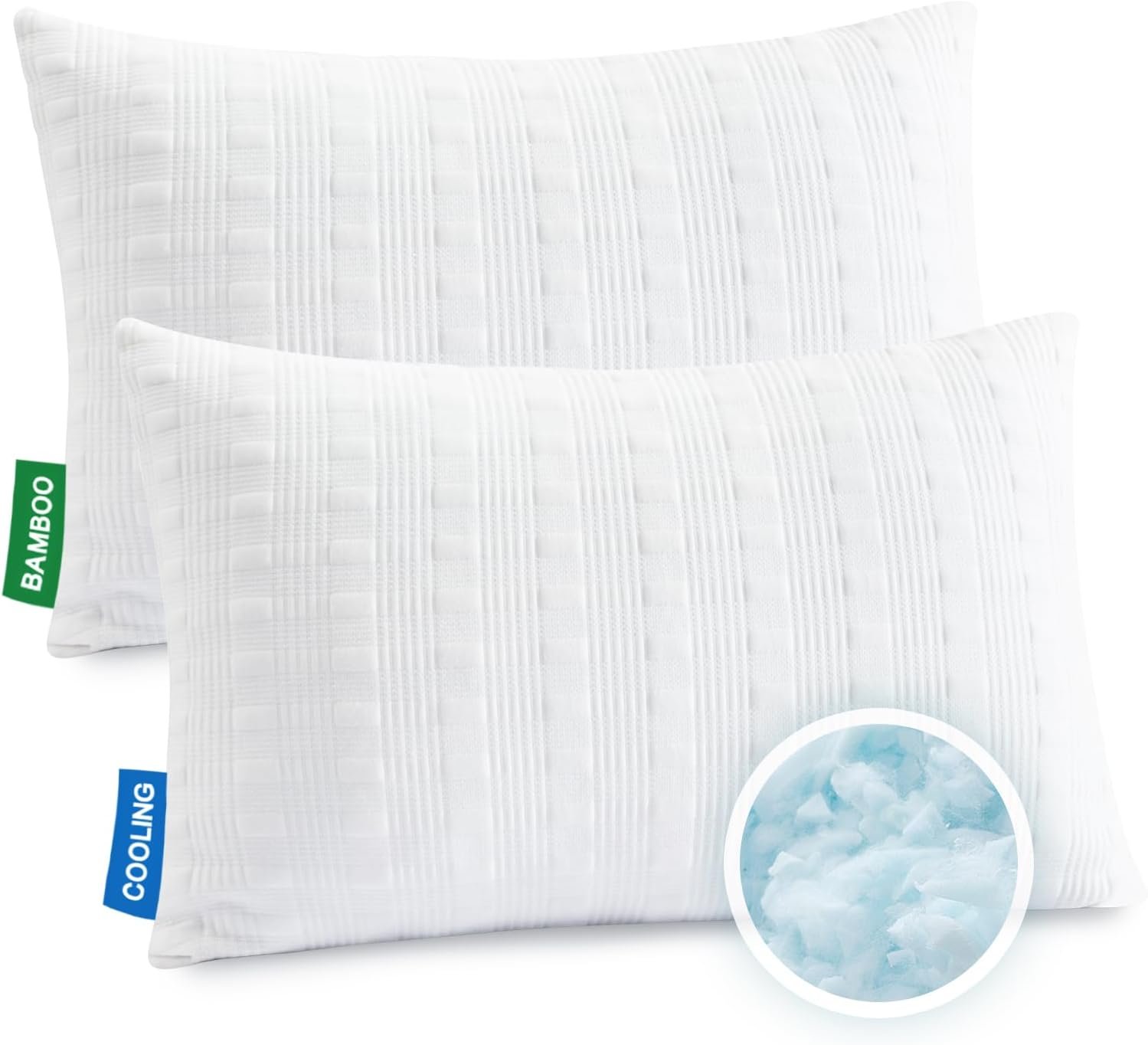 Meoflaw Adjustable Cooling Bed Pillows for Sleeping Standard Size Set of 2