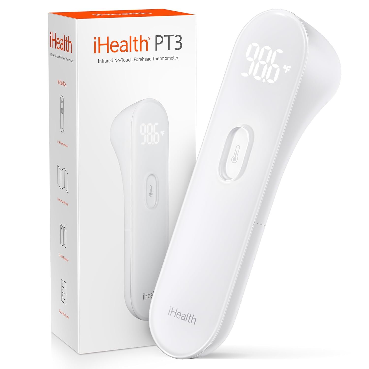 iHealth No-Touch Forehead Thermometer for Adults, Kids, Babies PT3