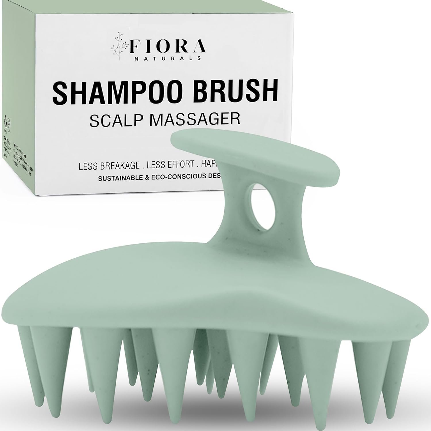 Fiora Naturals Scalp Massager Shampoo Brush, Silicone Scrubber, BPA Free
