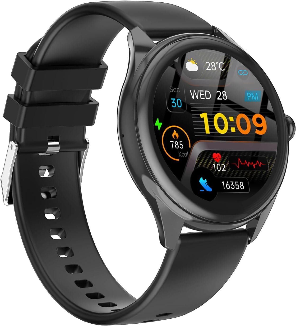 Smart Watch for Men, 1.39″ HD Touchscreen Smartwatch with 120 Sports Modes, AI Voice Assistant, Heart Rate/Sleep Monitor, Bluetooth Call & Music Control Fitness Watch for iPhone/Android (Black)