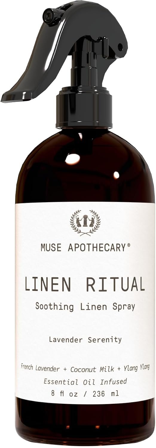 Muse Apothecary Linen Ritual – Aromatic, Soothing, and Relaxing Linen Spray for Bedding, Laundry and Fabric Spray Freshener – Infused with Aromatherapy Essential Oils – Lavender Serenity