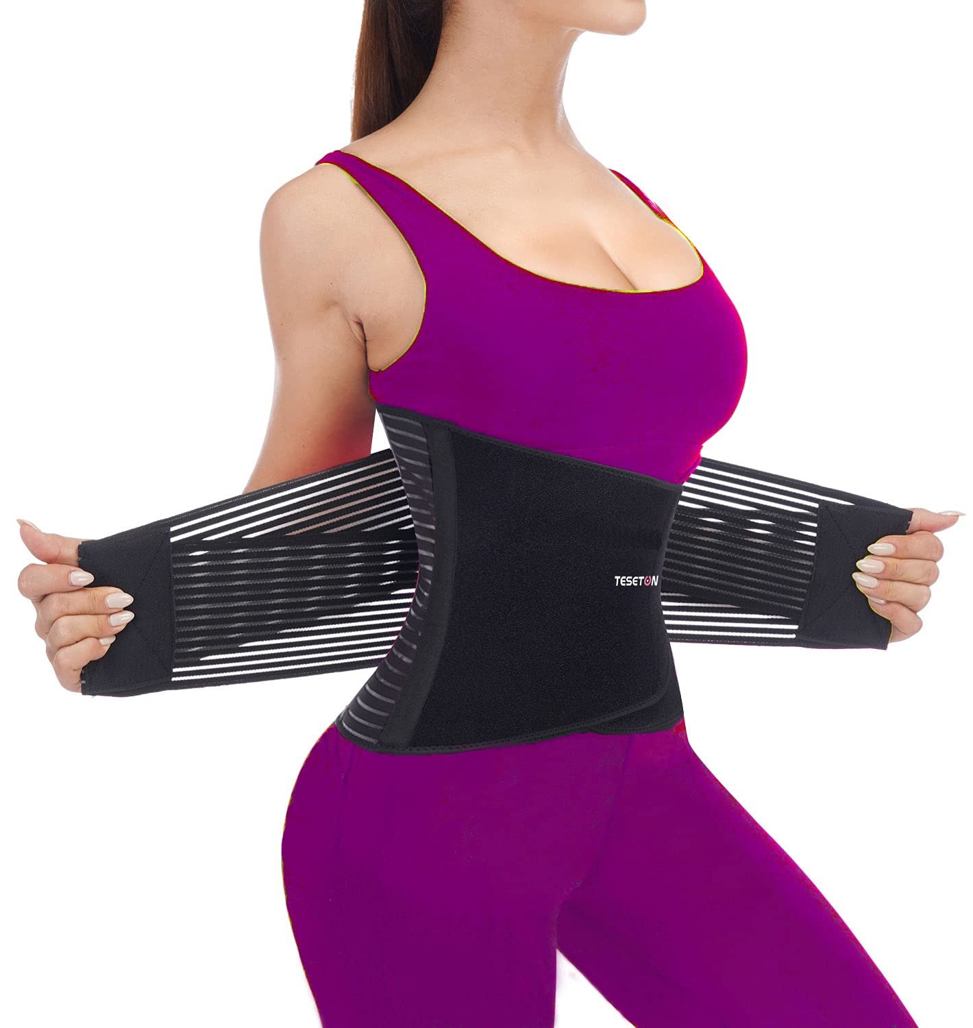 Back Brace for Lower Back Pain, Lumbar Support for Women&Men 02 Black-M
